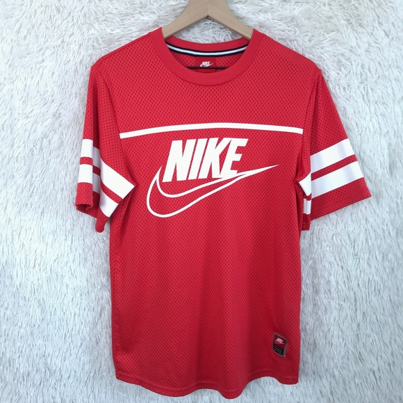 Nike Other - SOLD Nike | Red Swoosh Mesh Jersey Tee Size Small